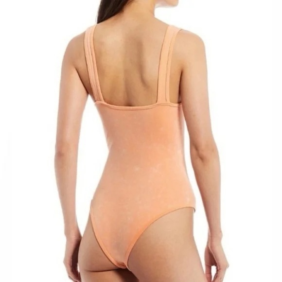 Intimately Free People Seamless Bodysuit, Washed Orange, Size M/L - Picture 2 of 8